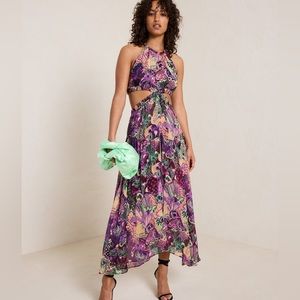 A.L.C. Waverly Printed High-Neck Midi Dress